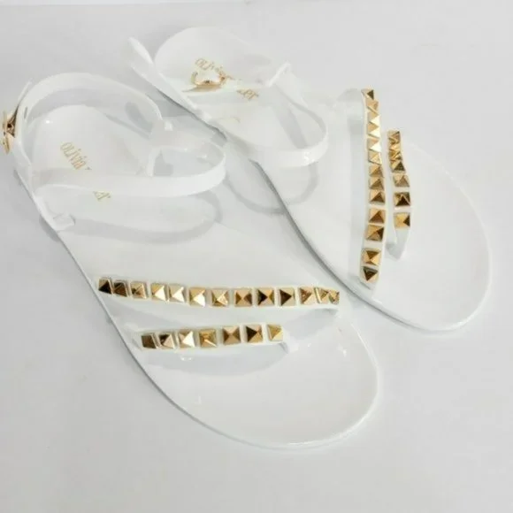 Olivia Miller Tramore Jelly Sandals White -9 - Picture 3 of 4